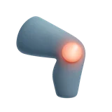 Pierna con la rodilla resaltada, icono 3D