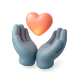 Manos sosteniendo un corazón, icono 3D